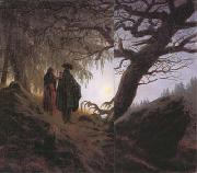 Caspar David Friedrich Man and Woman Contemplating the Moon (mk10) oil painting picture wholesale